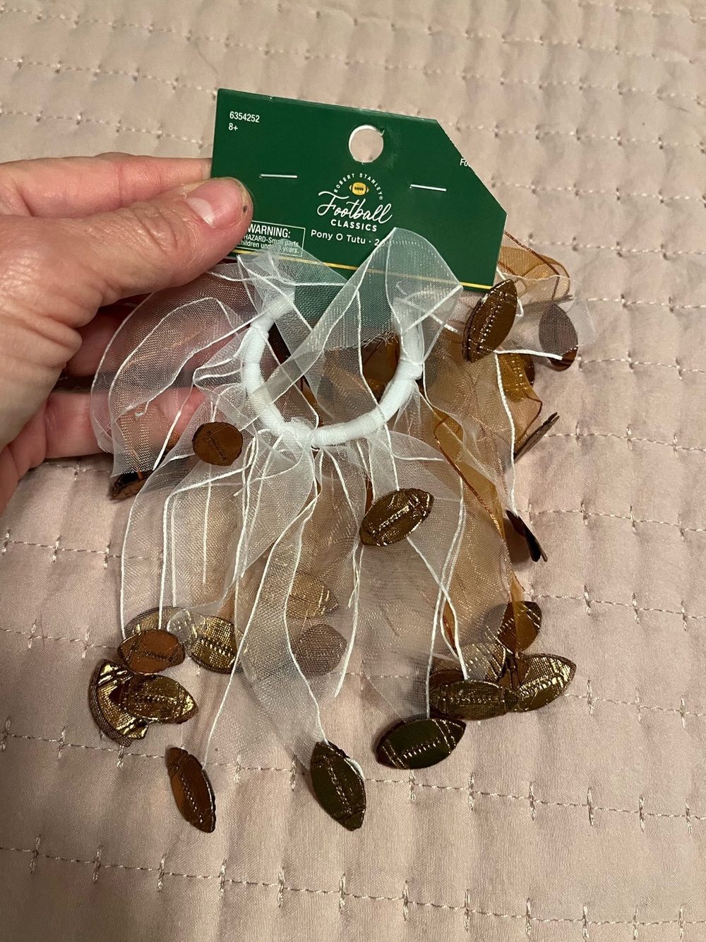 Football season hair tie